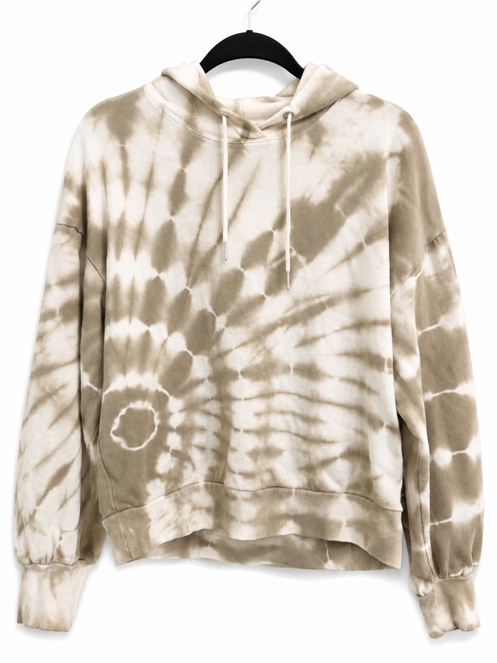 Z Supply Tie Dye Hoodie 100% Cotton Neutral Taupe Pullover Cropped Sweatshirt S